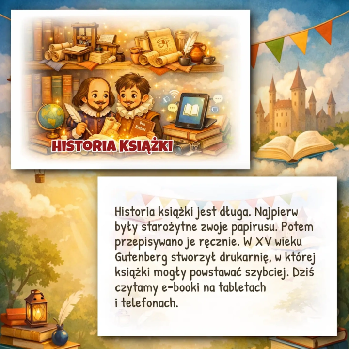 Światowy Dzień Książki - kolorowa gazetka szkolna o historii i magii czytania