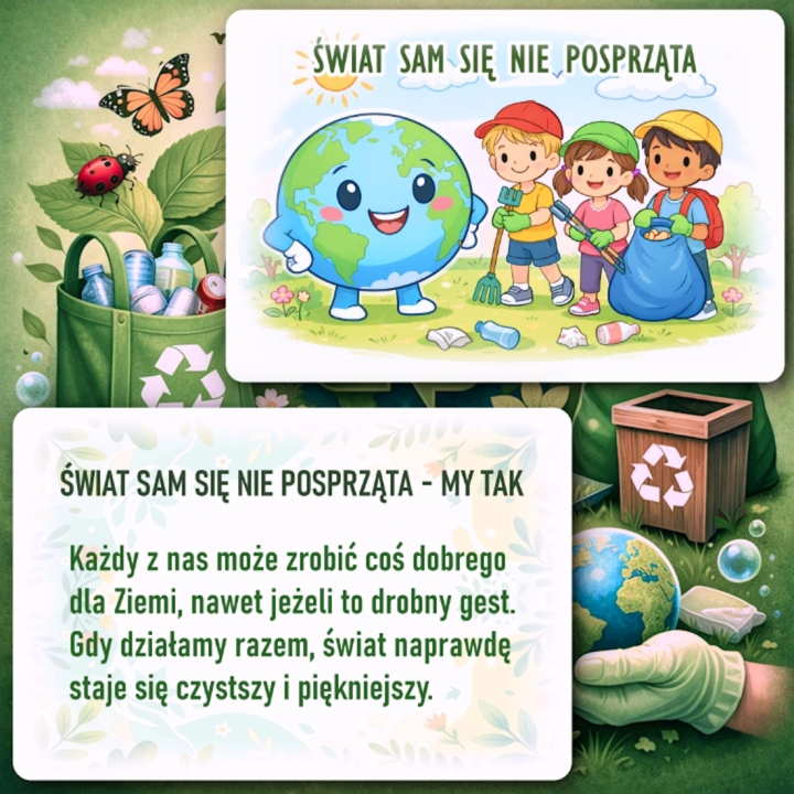 Gazetka szkolna „Dzień Sprzątania Świata” – edukacja ekologiczna dla szkół podstawowych i średnich