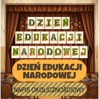 Dzień Edukacji Narodowej – elegancki napis okolicznościowy w stylu szkolnym