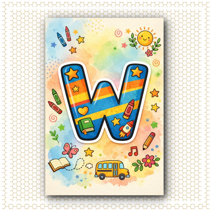 Witaj Szkoło – Napis Dekoracyjny PDF do Druku na Rozpoczęcie Roku Szkolnego