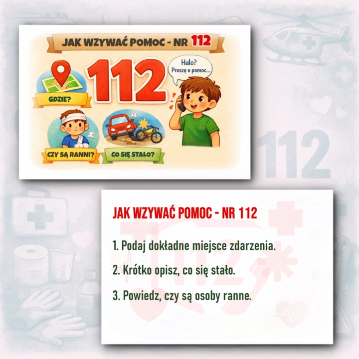 Pierwsza Pomoc – Edukacyjna Gazetka dla Dzieci | 25 Kart z Instrukcjami i Ilustracjami