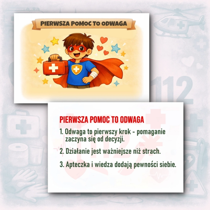 Pierwsza Pomoc – Edukacyjna Gazetka dla Dzieci | 25 Kart z Instrukcjami i Ilustracjami