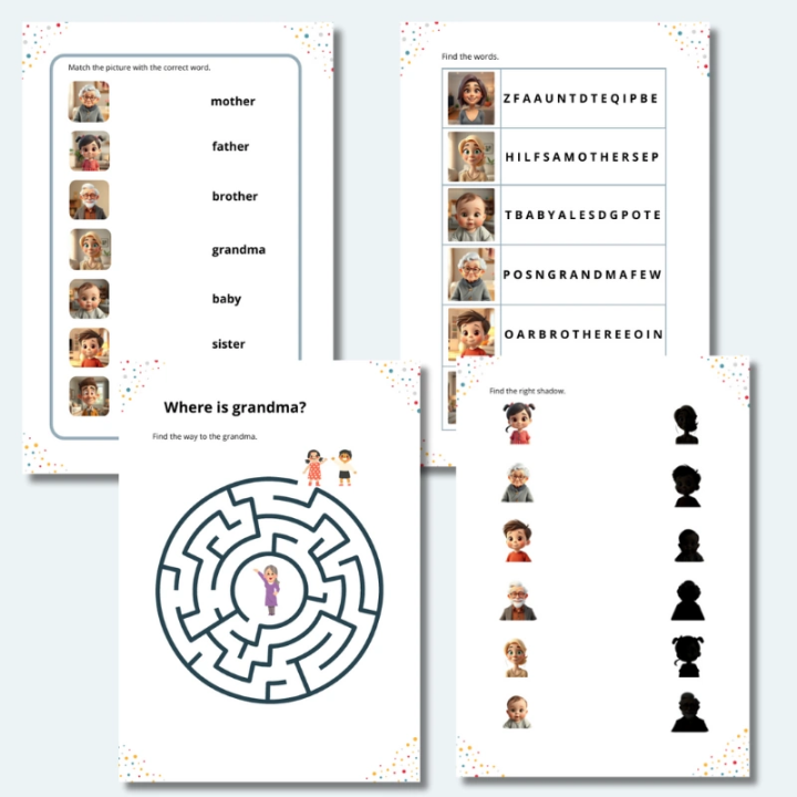 Family Worksheets - język angielski - EduBazarek