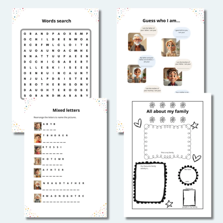 Family Worksheets - język angielski - EduBazarek