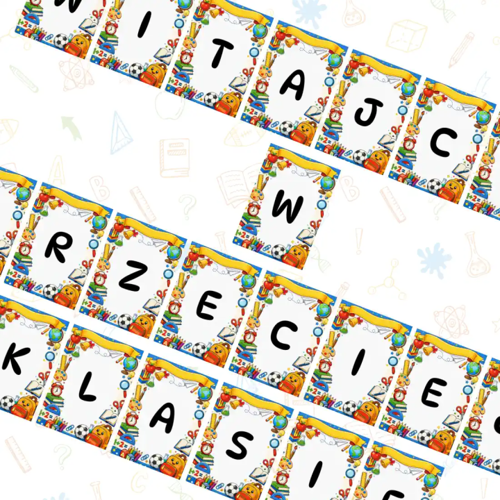 Napis ozdobny „Witajcie w trzeciej klasie” (pdf) - EduBazarek