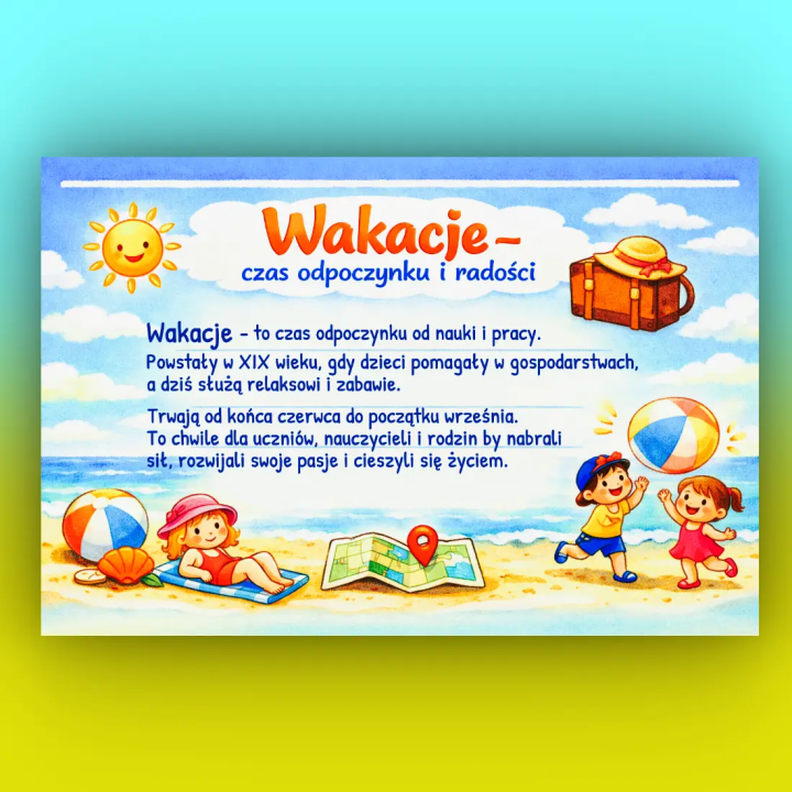 Gazetka szkolna „Lato – wakacje” – dekoracja i porady