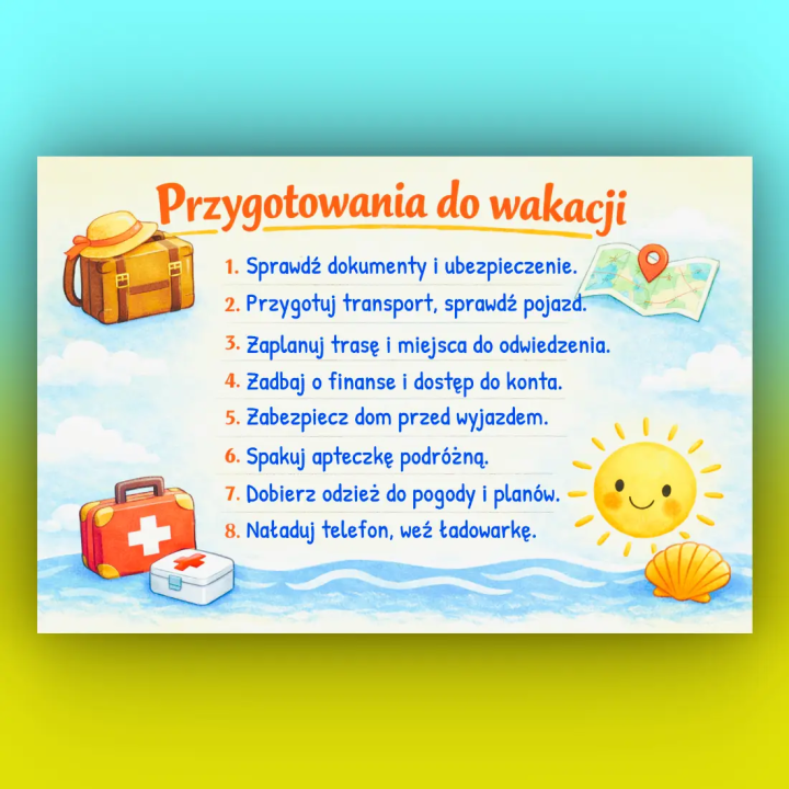 Gazetka szkolna „Lato – wakacje” – dekoracja i porady