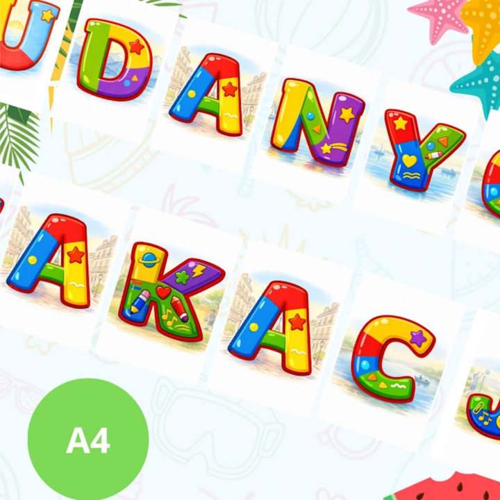 Napis ozdobny „Udanych wakacji” (pdf) - EduBazarek