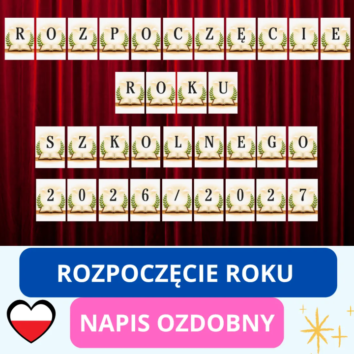 Ozdobny napis „Rozpoczęcie Roku Szkolnego”(pdf) - do druku - EduBazarek