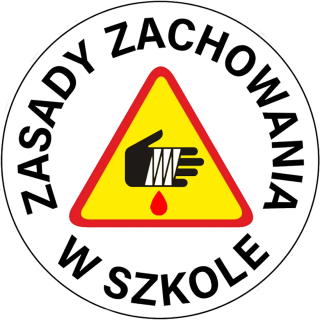 Zasady zachowania w szkole - komplet 17 kart tematycznych do gazetki szkolnej