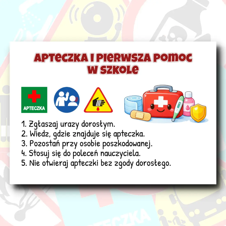 Zasady zachowania w szkole - komplet 17 kart tematycznych do gazetki szkolnej