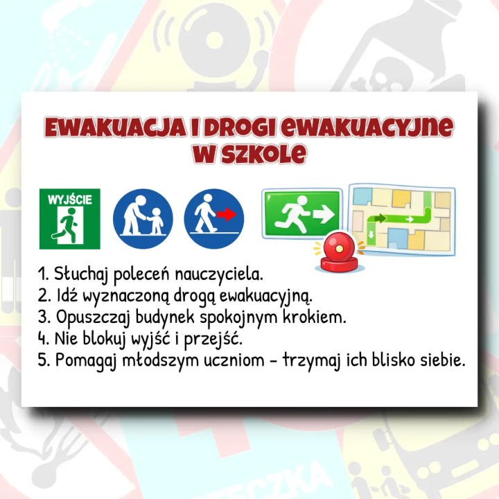 Zasady zachowania w szkole - komplet 17 kart tematycznych do gazetki szkolnej