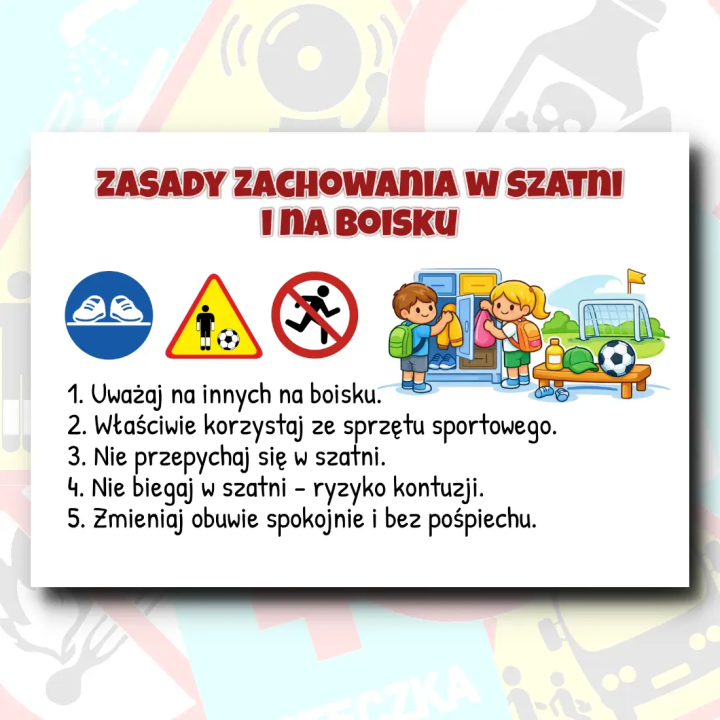 Zasady zachowania w szkole - komplet 17 kart tematycznych do gazetki szkolnej