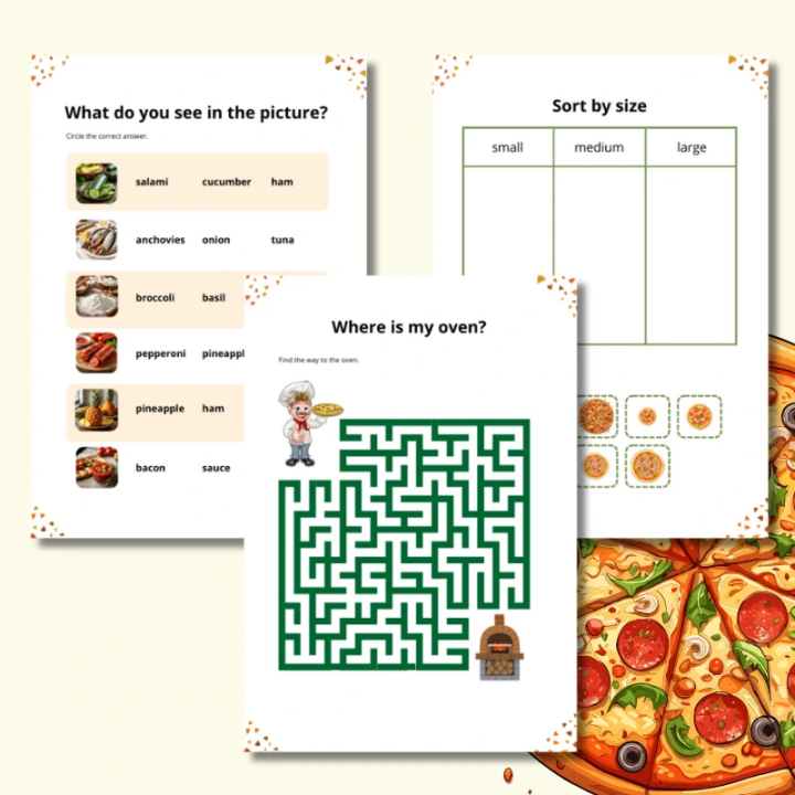 Pizza Day Worksheets - język angielski - EduBazarek