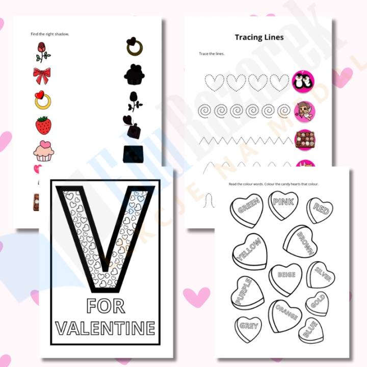 Walentynkowe karty pracy z języka angielskiego - EduBazarek