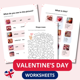 Karty Pracy z Okazji Walentynek - język angielski - EduBazarek