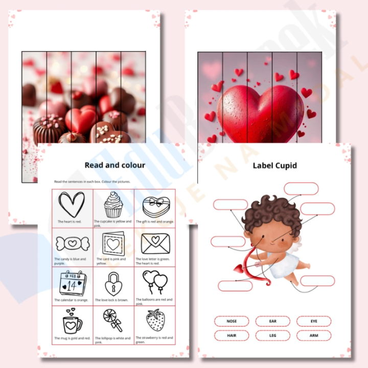 Karty Pracy z Okazji Walentynek - język angielski - EduBazarek