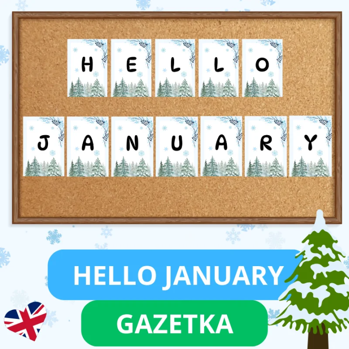 Gazetka ścienna Hello January - język angielski - EduBazarek