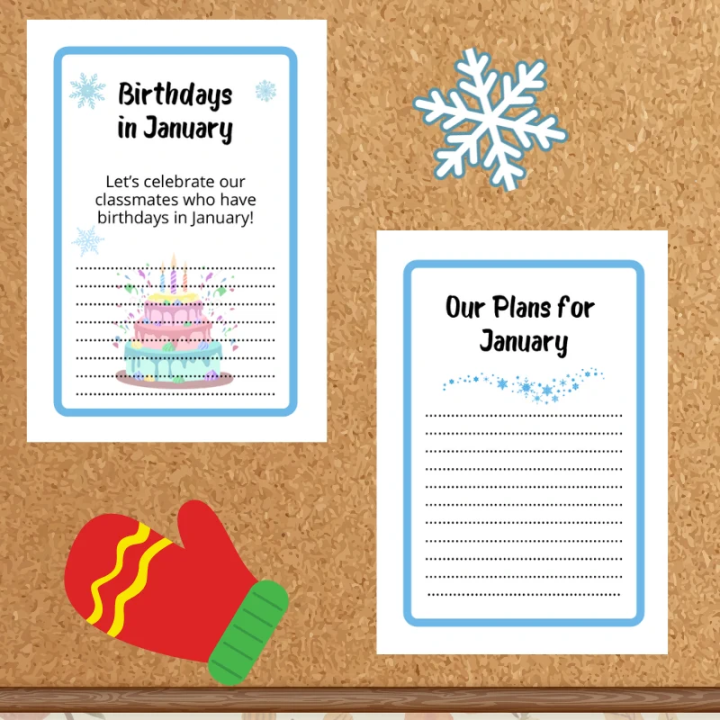 Gazetka ścienna Hello January - język angielski - EduBazarek