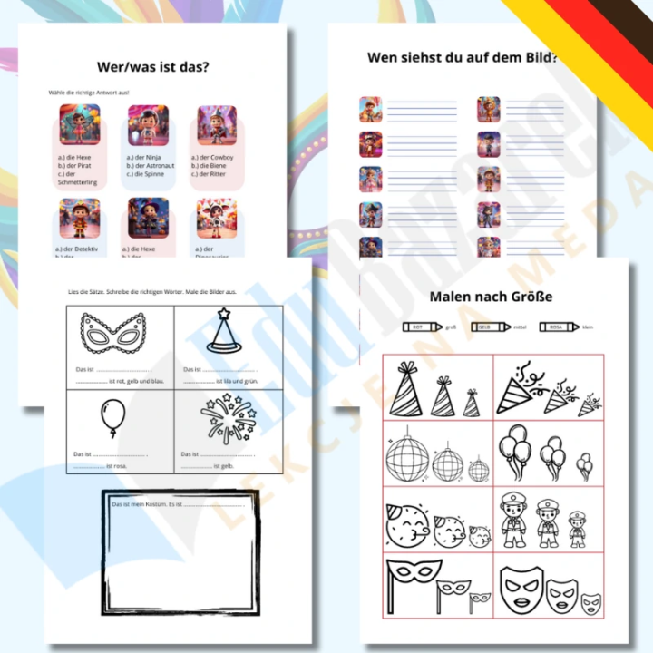 Karneval - Karty pracy - język niemiecki - EduBazarek