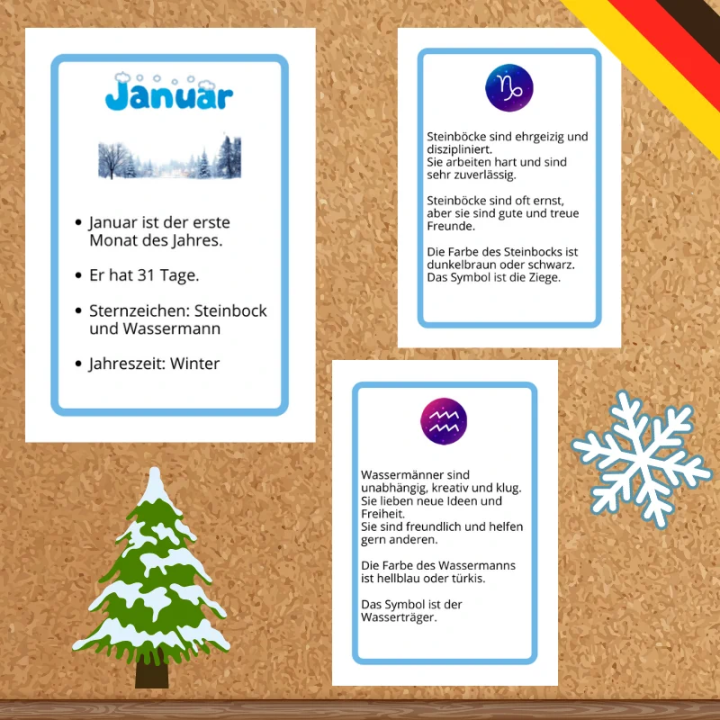 Gazetka Ścienna Hallo Januar - język niemiecki - EduBazarek