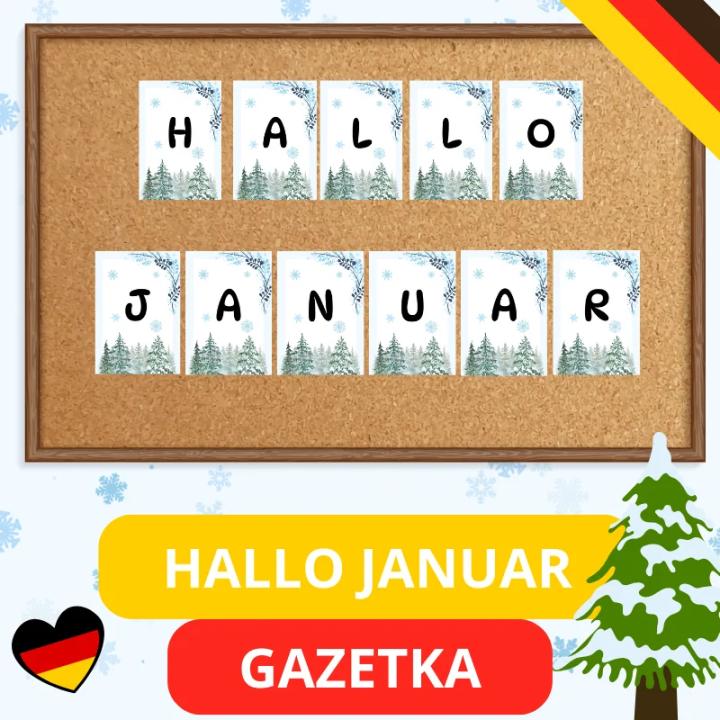 Gazetka Ścienna Hallo Januar - język niemiecki - EduBazarek