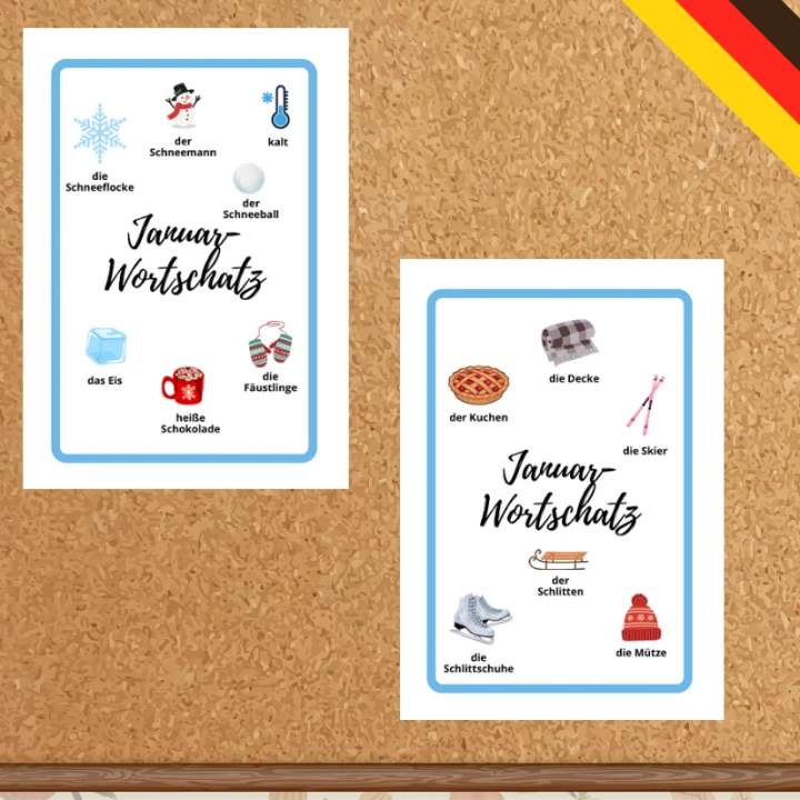 Gazetka Ścienna Hallo Januar - język niemiecki - EduBazarek