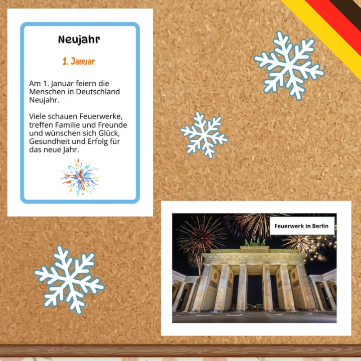 Gazetka Ścienna Hallo Januar - język niemiecki - EduBazarek