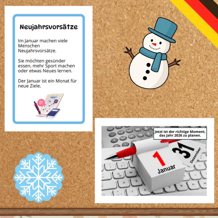 Gazetka Ścienna Hallo Januar - język niemiecki - EduBazarek