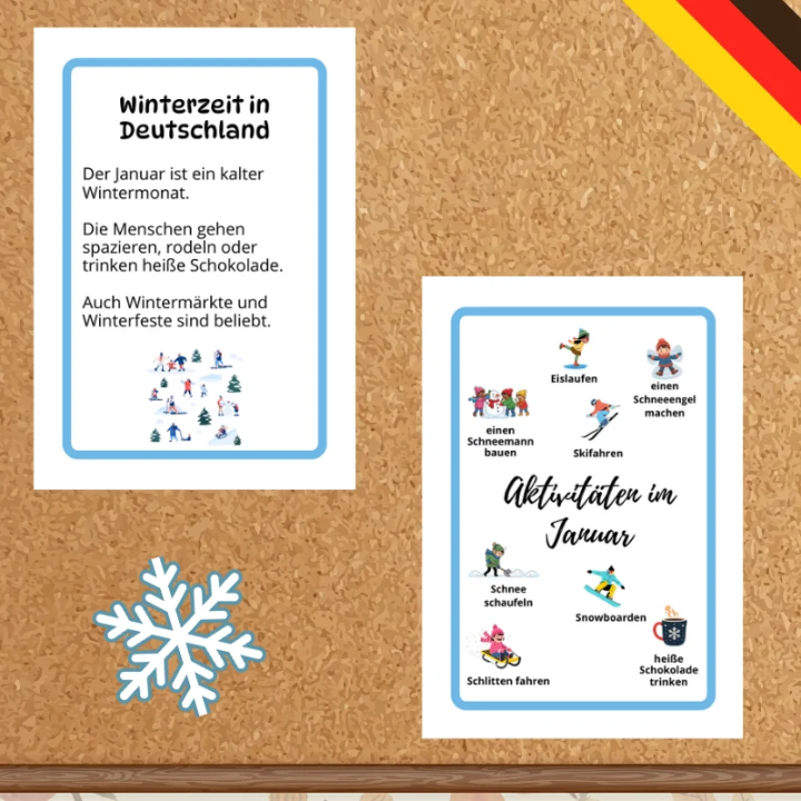 Gazetka Ścienna Hallo Januar - język niemiecki - EduBazarek