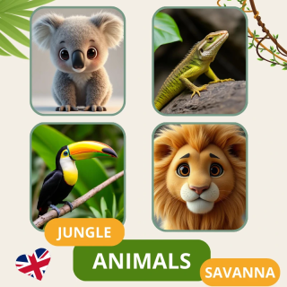 Zwierzęta dżungli i sawanny - język angielski - EduBazarek