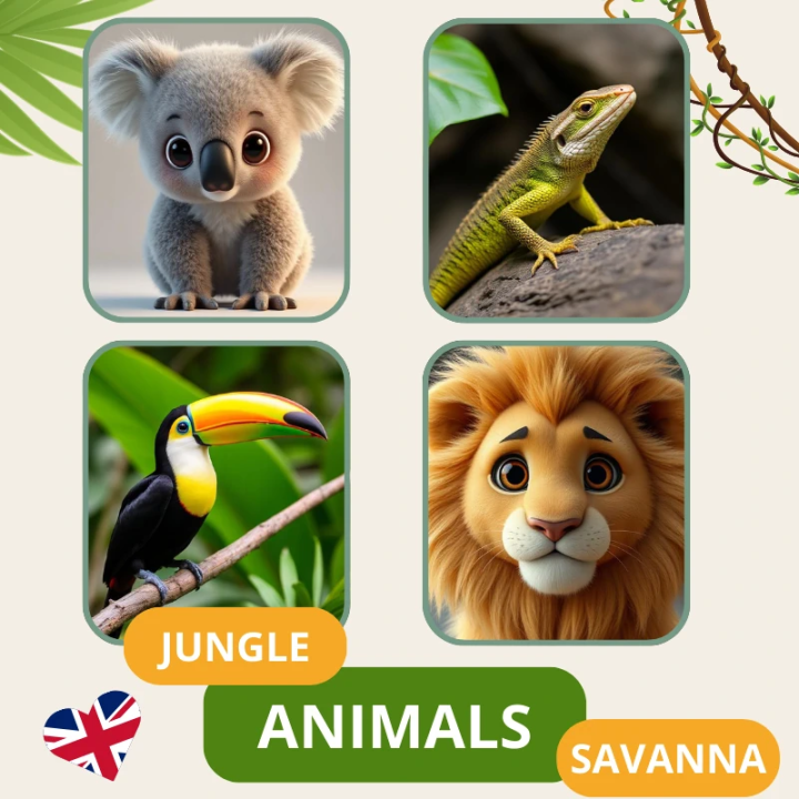 Zwierzęta dżungli i sawanny - język angielski - EduBazarek