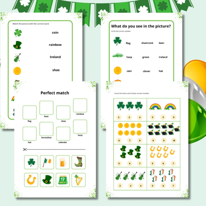 Dzień Świętego Patryka – Karty Pracy - język angielski - EduBazarek