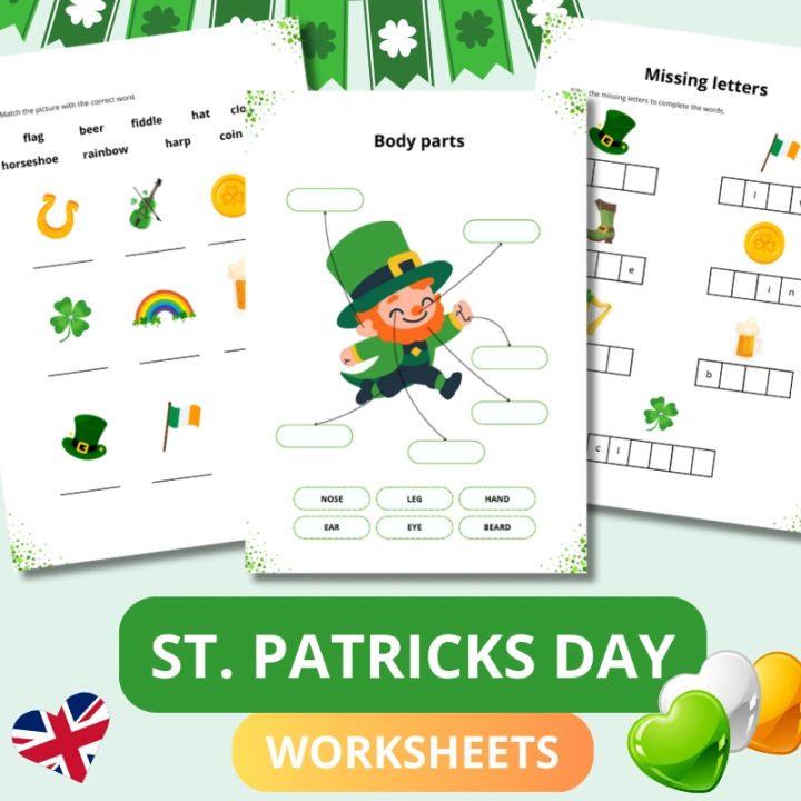 Dzień Świętego Patryka – Karty Pracy - język angielski - EduBazarek