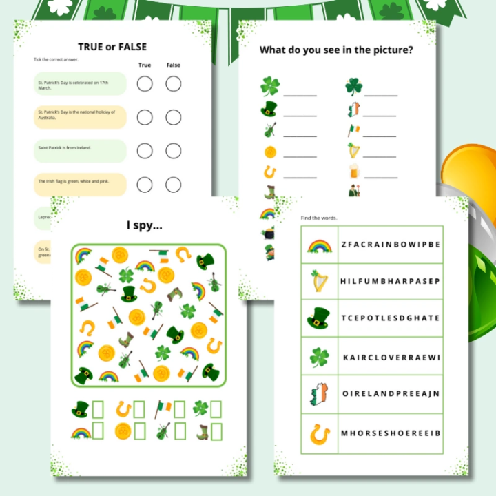 Dzień Świętego Patryka – Karty Pracy - język angielski - EduBazarek