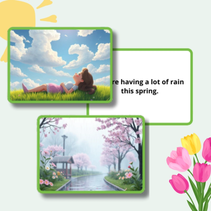 Spring - Present Continuous - język angielski - EduBazarek