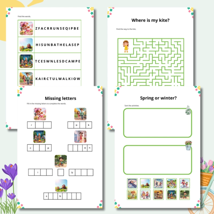 Spring Activities – Karty Pracy - język angielski - EduBazarek