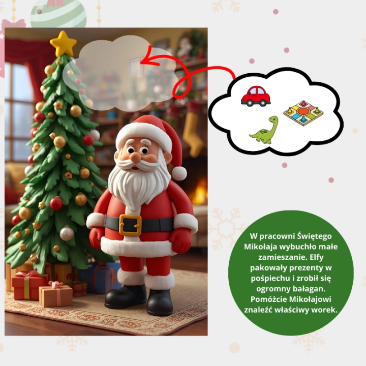 Zabawa Santas Sack - karty pracy, EduBazarek.