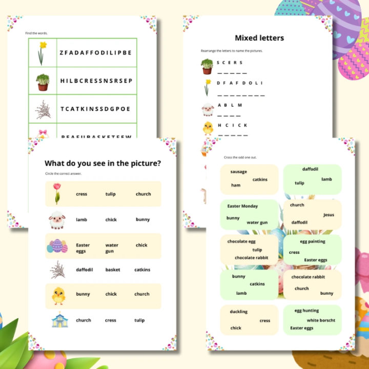 Easter Worksheets - język angielski - EduBazarek
