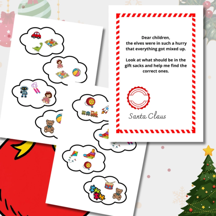 Zabawa Santas Sack - karty pracy, EduBazarek.