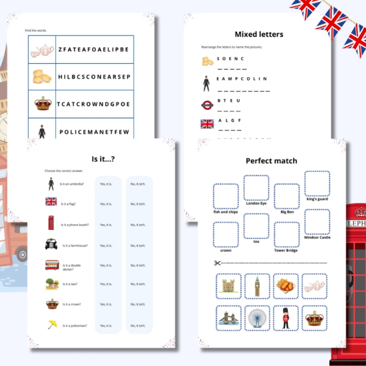 British Day Worksheets - język angielski - EduBazarek