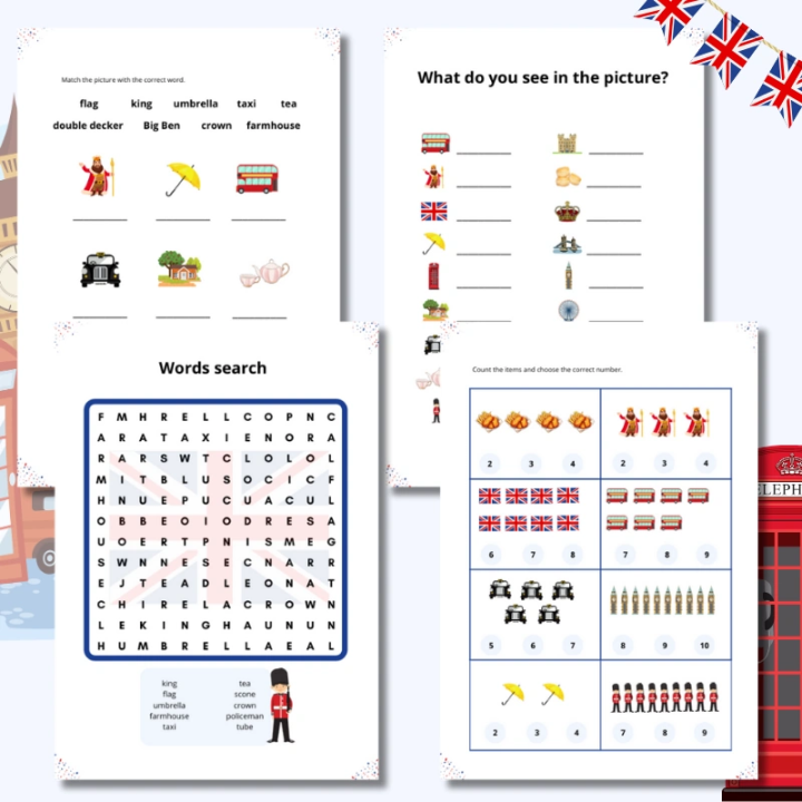 British Day Worksheets - język angielski - EduBazarek