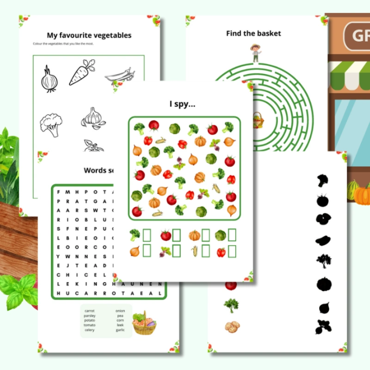 Vegetables Worksheets - język angielski - EduBazarek
