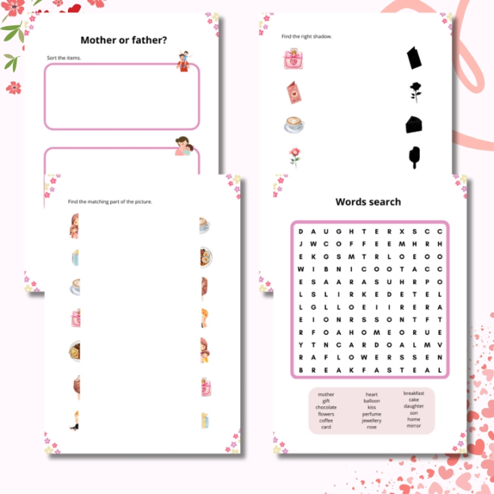 Mothers Day Worksheets - język angielski - EduBazarek