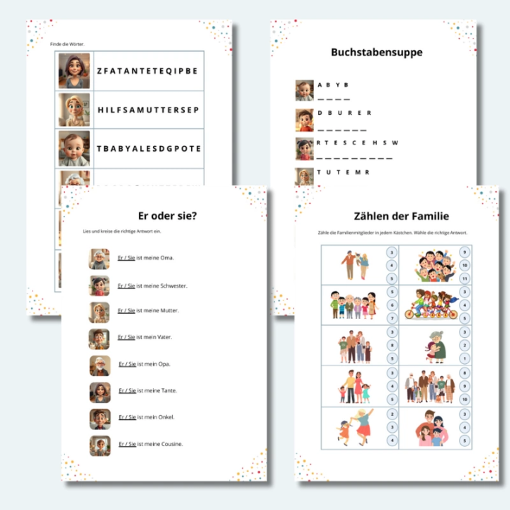 Die Familie - Karty Pracy - język niemiecki - EduBazrek
