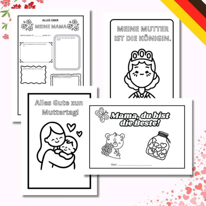 Muttertag - Karty Pracy - język niemiecki - EduBazarek