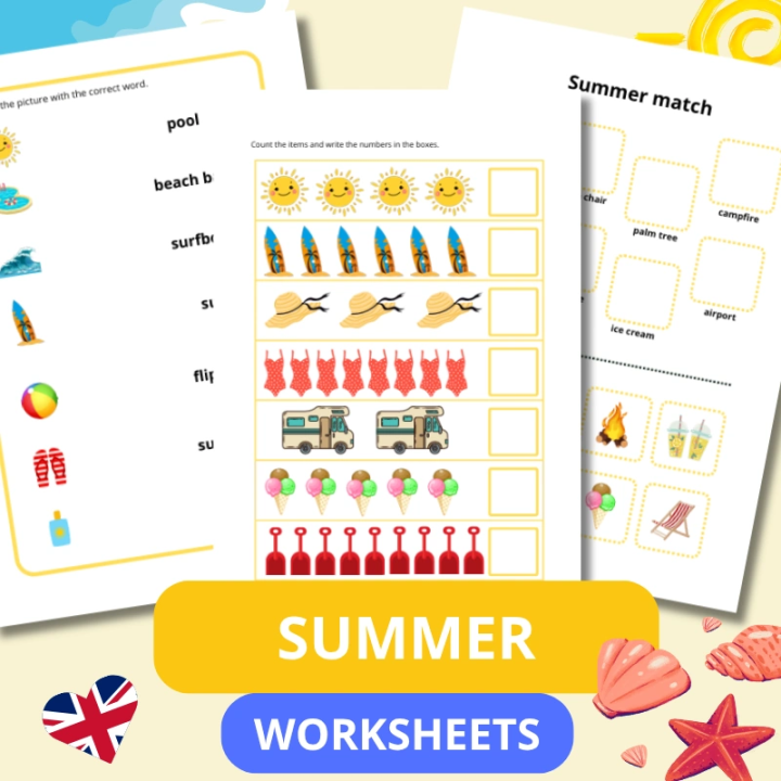 Karty pracy Summer - język angielski - EduBazarek