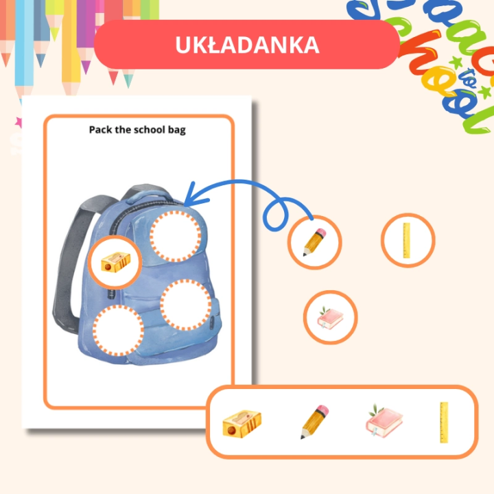 School Supplies – przybory szkolne - język angielski - EduBazarek